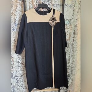 Elegant Black and Cream Dress